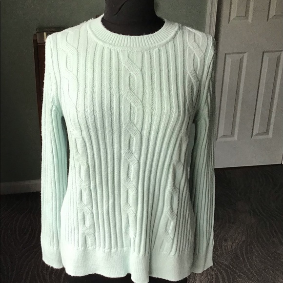 Banana Republic Sweaters - Banana Republic Mint Green cable knit Sweater NWTS